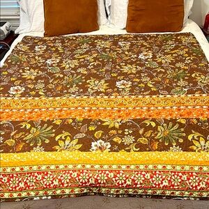 Quilt handmade brown & orange